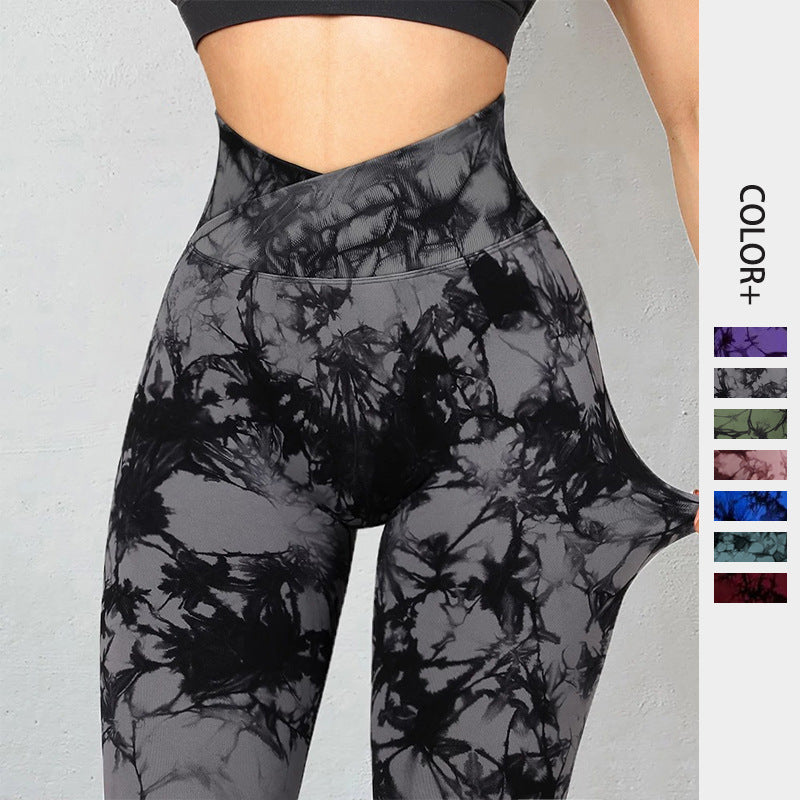 Seamless Tie-Dye Push Up Yoga Leggings