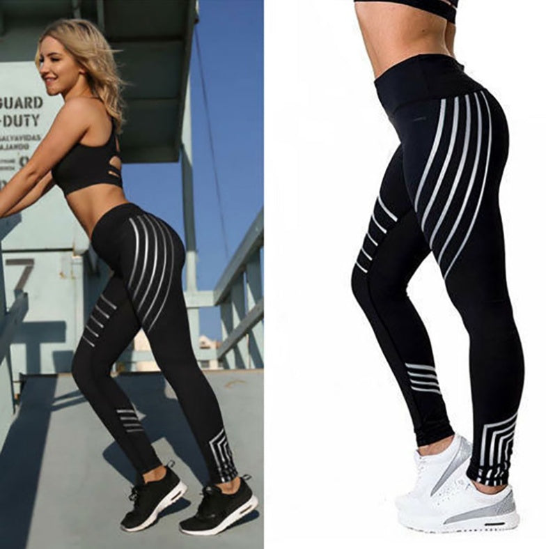 Women Night Glowing Workout Leggings