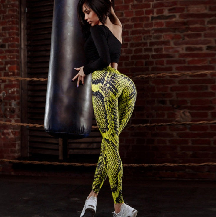 Women Snake Printed Fitness Leggings
