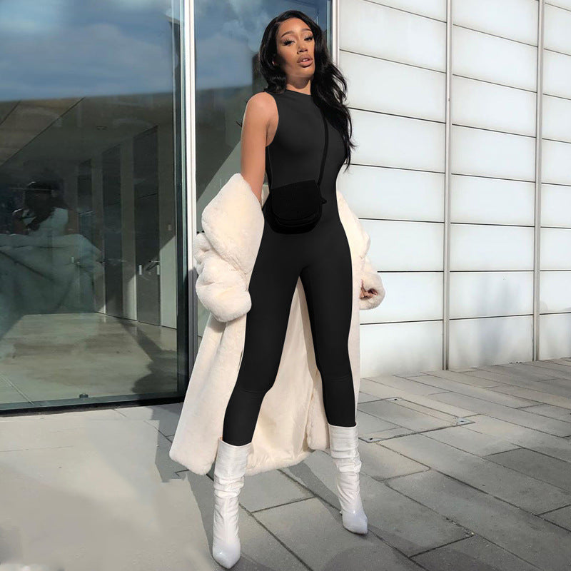 Sleeveless Fitness Sports Jumpsuit