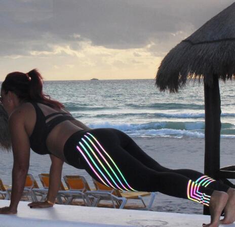 Women Night Glowing Workout Leggings