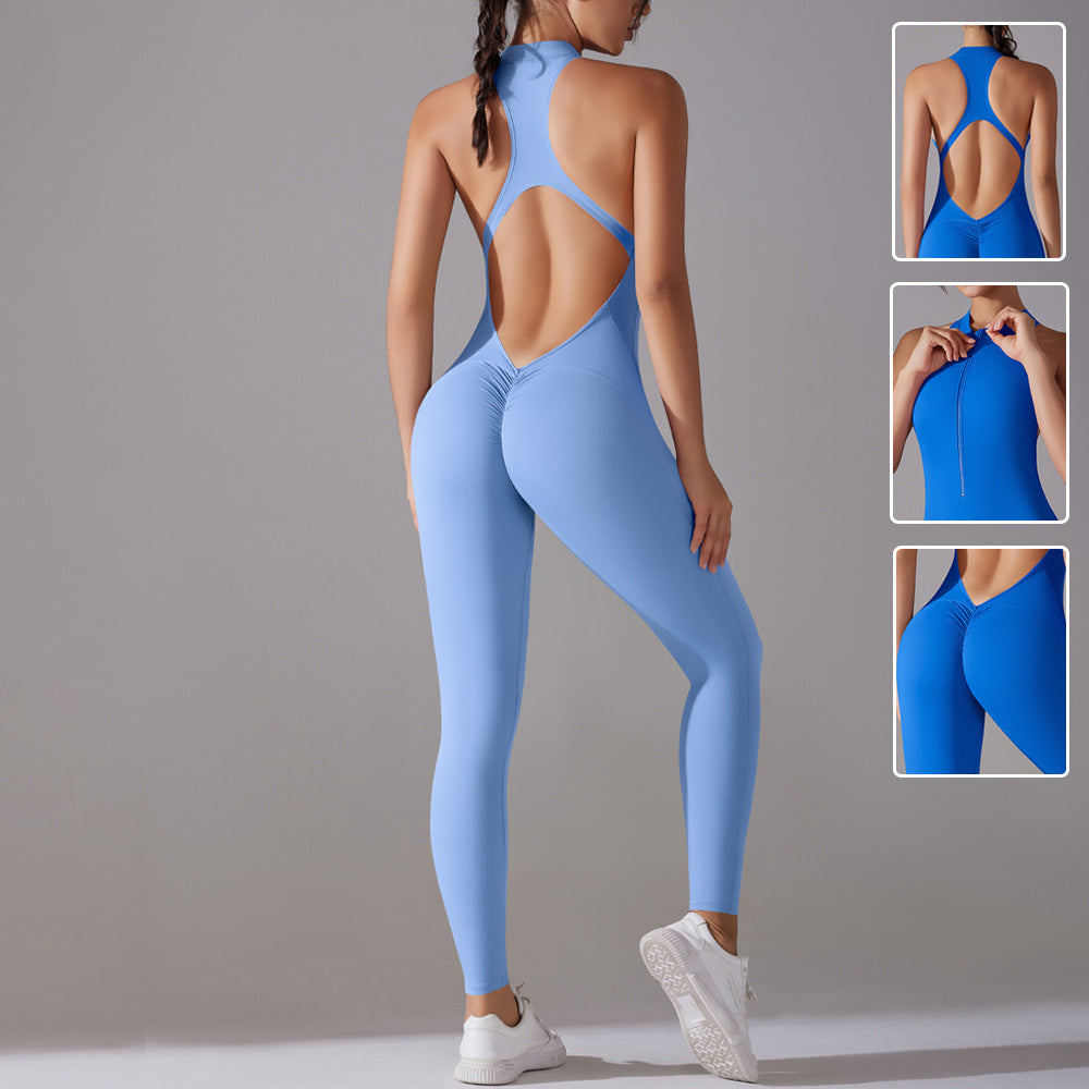 Solid Beauty-Back Long Pants Jumpsuit