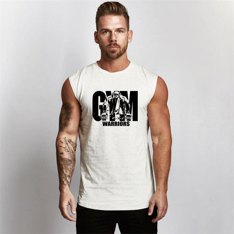 Men’s Printed Tight Fitness Sports Tank Top Sleeveless