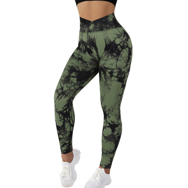 Seamless Tie-Dye Push Up Yoga Leggings