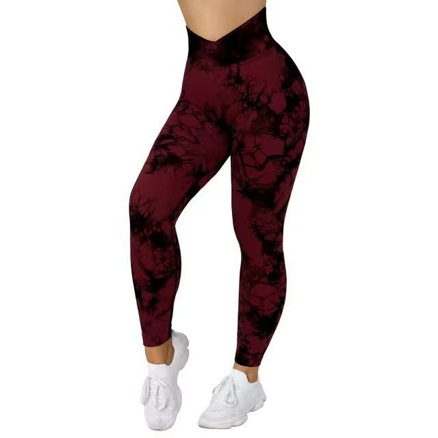 Seamless Tie-Dye Push Up Yoga Leggings