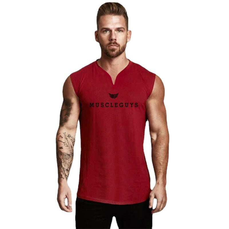 Men’s V-Neck Loose Fitness Sports Tank Top