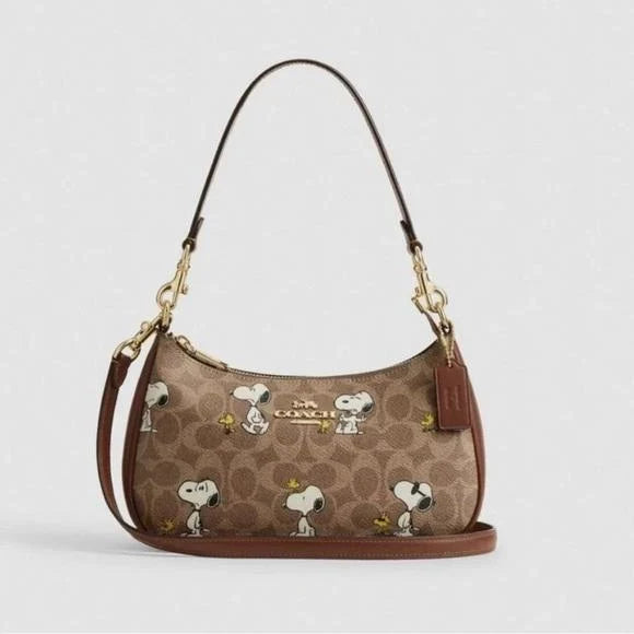 3. Coach Teri Shoulder Bag x Peanuts Snoopy Signature Canvas