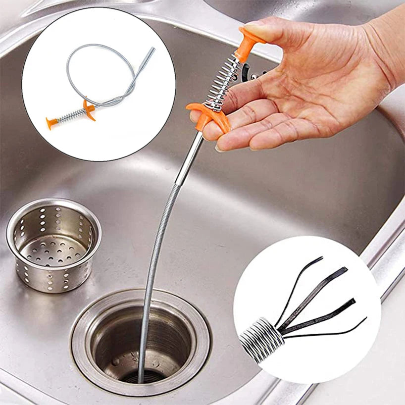 Sink Cleaning Hook Dredging Spring Pipe Hair Remover