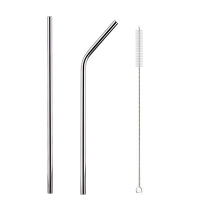 Rainbow Color Reusable Metal Straws Set