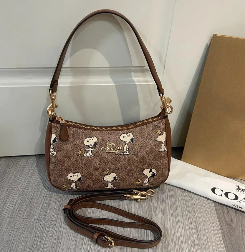 3. Coach Teri Shoulder Bag x Peanuts Snoopy Signature Canvas