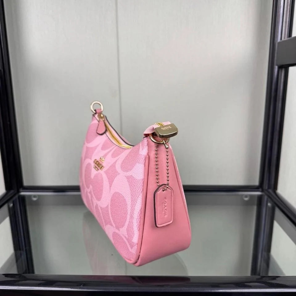 NWT Coach Teri Shoulder Bag in Signature Canvas CAL51/CV933 Powder Pink Crossbody PurseNWT Coach Teri Shoulder Bag in Signature Canvas CAL51/CV933 Powder Pink Crossbody Purse
