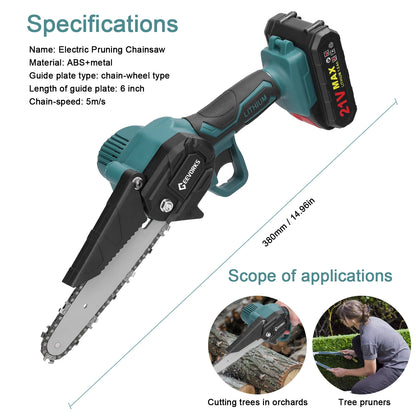 21V 6inch Electric Cordless Chain Saw