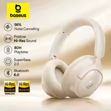 Baseus Bluetooth 6.0 Over-Ear Headphones – ANC, 80H