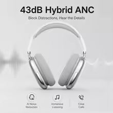 ANC Wireless Bluetooth Headphones – 43dB Noise Cancelling, 50H Playtime