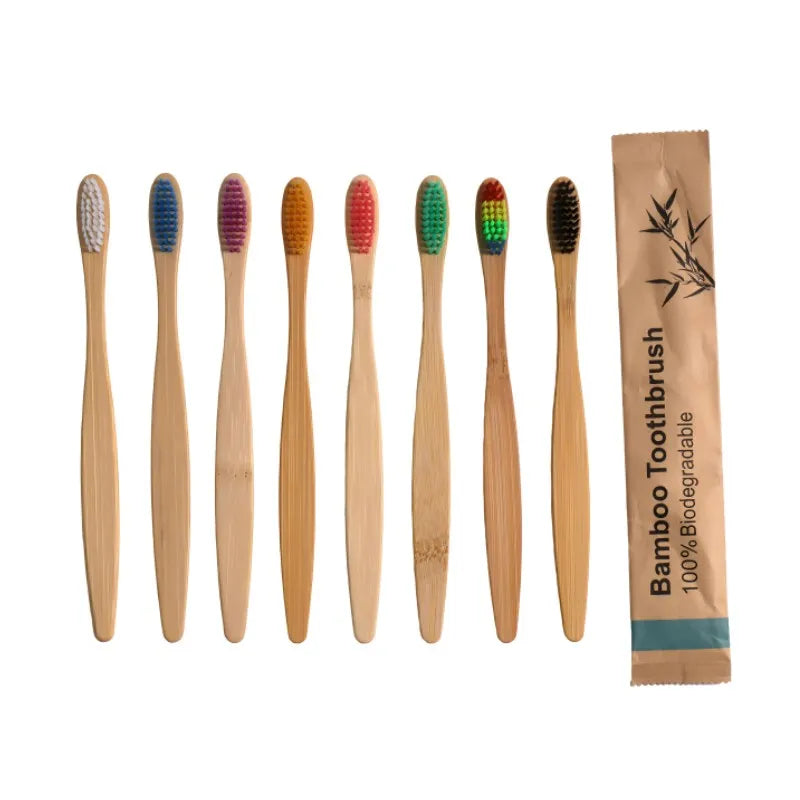 10pcs Eco-friendly Soft Bamboo Toothbrush