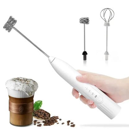 2 in 1 USB Rechargeable Electric Beater Coffee Mixer