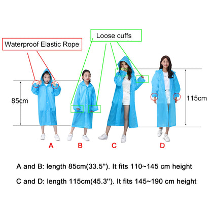 Waterproof Reuseable EVA Raincoat