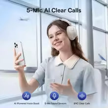 Baseus Bluetooth 6.0 Over-Ear Headphones – ANC, 80H