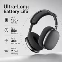 ANC Wireless Bluetooth Headphones – 43dB Noise Cancelling, 50H Playtime