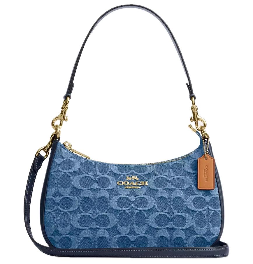 Coach CAF82 Denim/Natural Teri Shoulder Bag Signature Denim Outlet