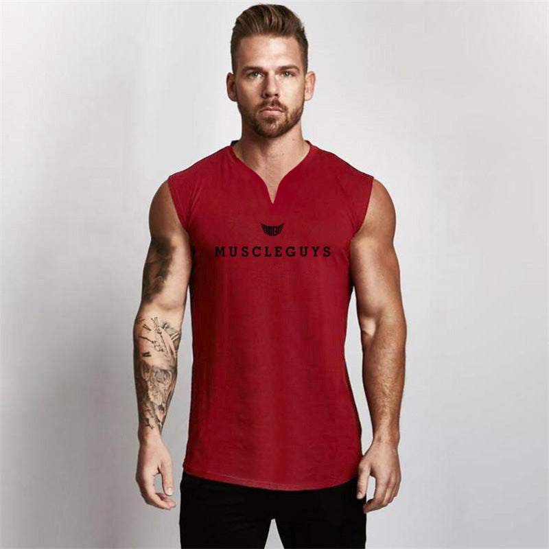 Men’s V-Neck Loose Fitness Sports Tank Top