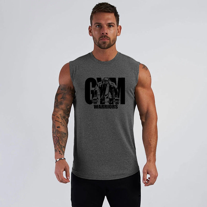 Men’s Printed Tight Fitness Sports Tank Top Sleeveless
