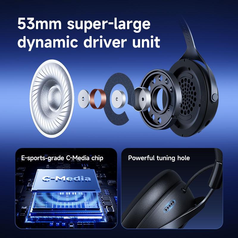 Title: MCHOSE X9 Wireless Gaming Headset 7.1 Surround Sound Tri-Mode 53mm