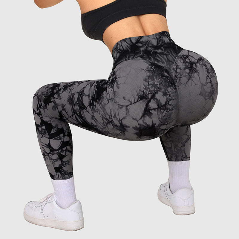 Seamless Tie-Dye Push Up Yoga Leggings