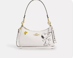 COACH x PEANUTS Teri Shoulder Bag Snoopy Chalk Multi CBJ76 New