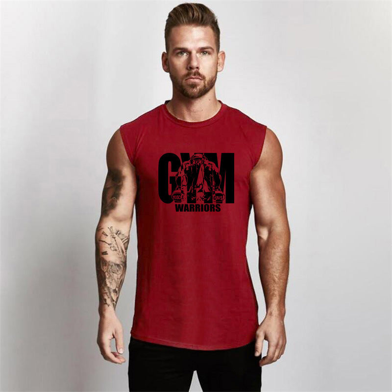 Men’s Printed Tight Fitness Sports Tank Top Sleeveless