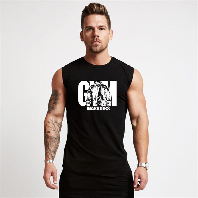 Men’s Printed Tight Fitness Sports Tank Top Sleeveless