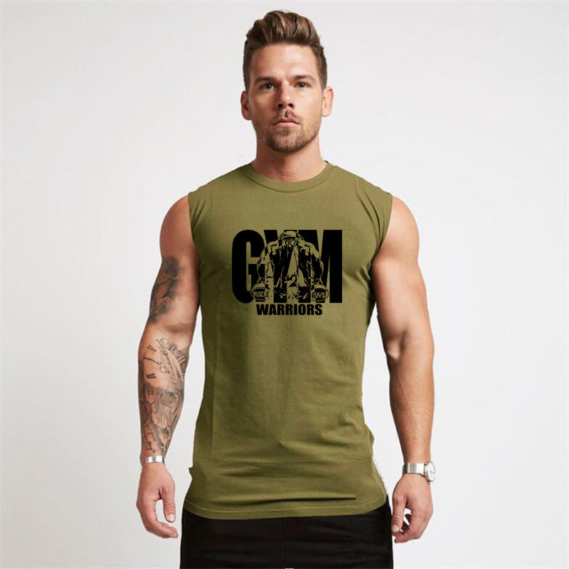 Men’s Printed Tight Fitness Sports Tank Top Sleeveless