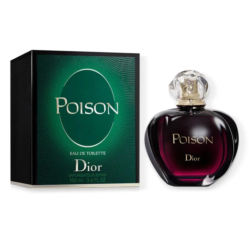 Christian Dior Poison Eau de Toilette Spray for Women, 3.4 oz (100ml) – Luxury Floral Ambery Fragrance